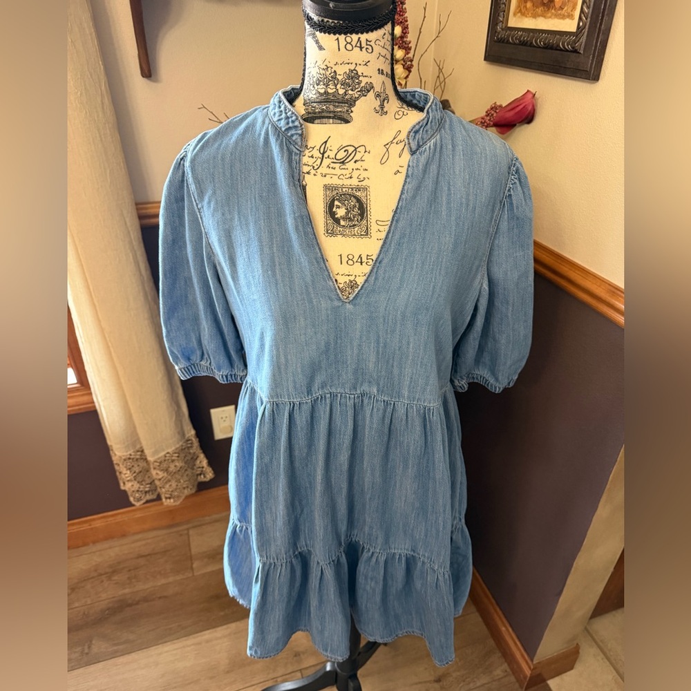 Zara Denim Chambury Mini Tiered Dress - Picture 3 of 7